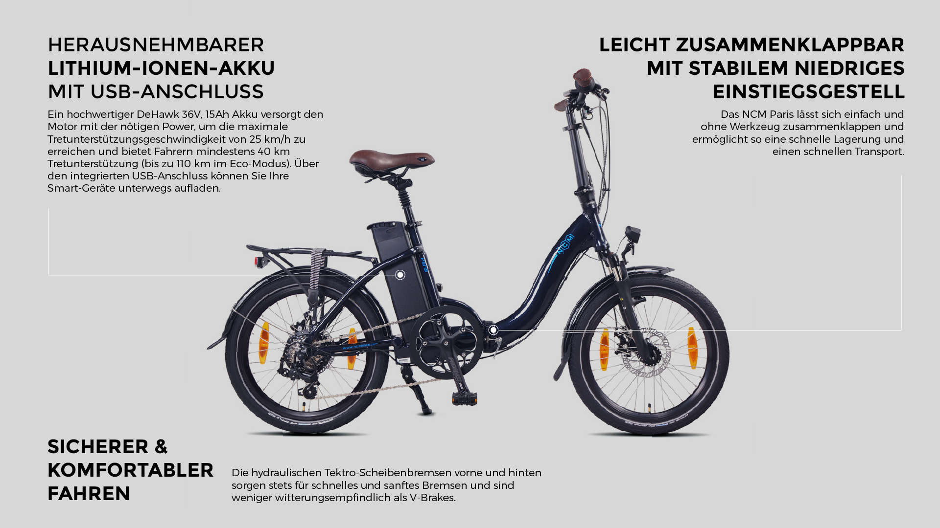 ncm paris+ 20 e-faltrad e-bike klapprad NCM Paris – Kompaktes und praktisches Faltrad